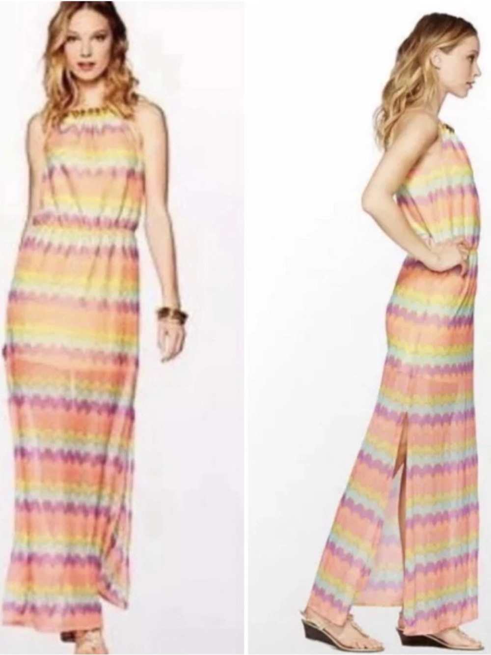 Lilly Pulitizer | Inna Pastel Chevron Print Gauzy Halter Dress